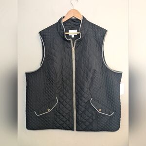 Charter Club Black Quilted Vest Size 4X